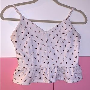 White floral tank